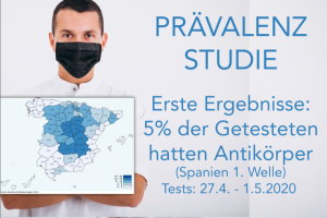 Erste Ergebnisse der Prävalenzstudie in Spanien, demnach ca. 5 % Antikörper