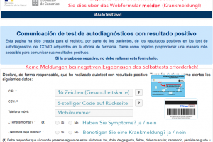 Covid-19 Krankmeldungen nun auch via Internet, neue Webseite