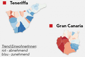 Verschiebungen bei den Einwohnerzahlen auf den Kanarischen Inseln