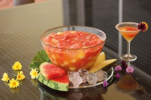 Melonenbowle mit Maracuja-Saft