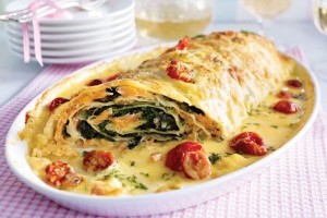 Spinat-Lachs Lasagne